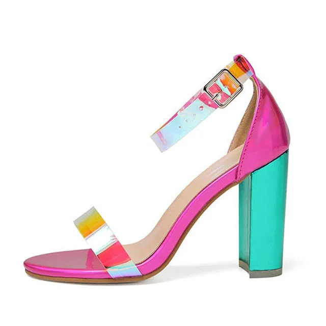 2021 Sexy Heels Women Shoes Plus Size Fashion PVC Transparent Heels Shoes Woman Pumps Ladies Clear High Heels Summer Sandals