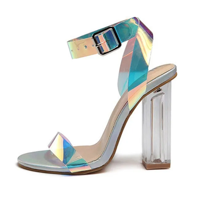 2021 Sexy Heels Women Shoes Plus Size Fashion PVC Transparent Heels Shoes Woman Pumps Ladies Clear High Heels Summer Sandals