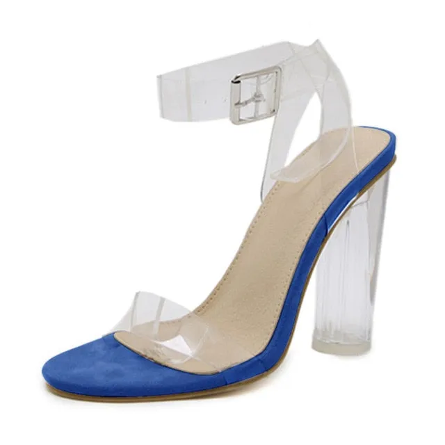 2021 Sexy Heels Women Shoes Plus Size Fashion PVC Transparent Heels Shoes Woman Pumps Ladies Clear High Heels Summer Sandals
