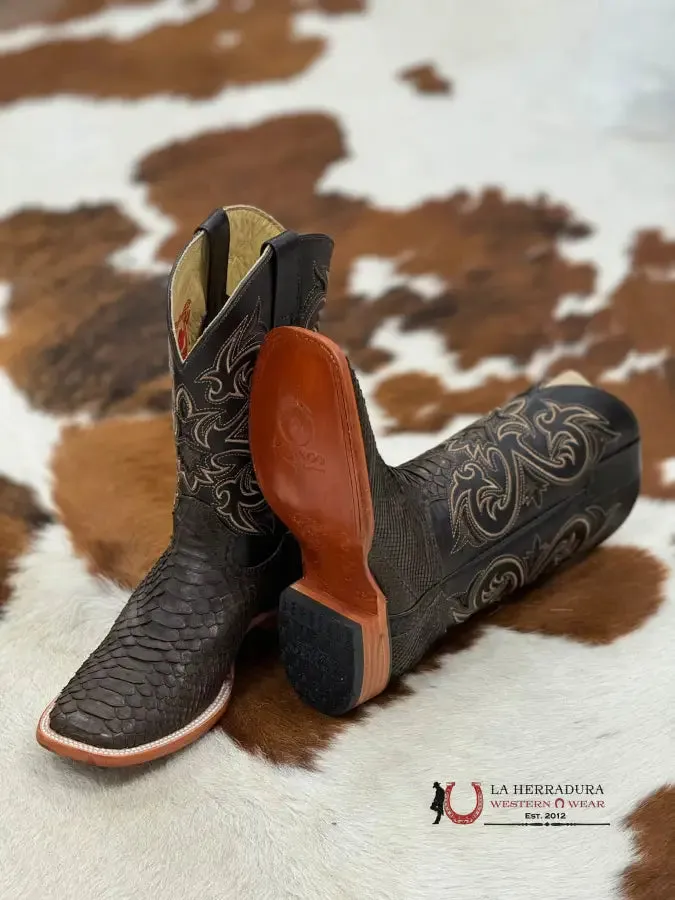 ARANGO BOOTS NOBUCK TOBACCO PYTHON