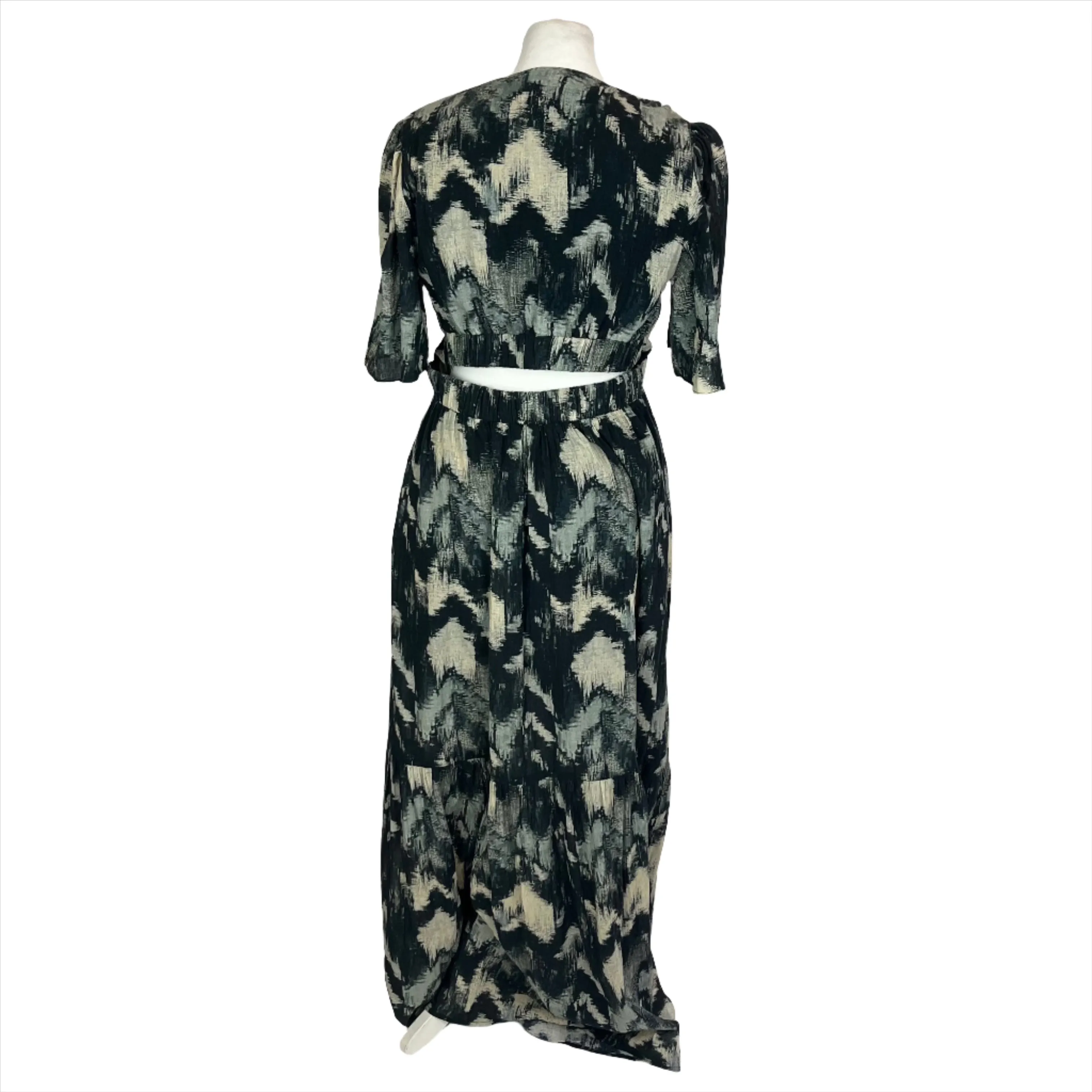 Ba&Sh Black & Cream Fine Cotton Maxi Dress L