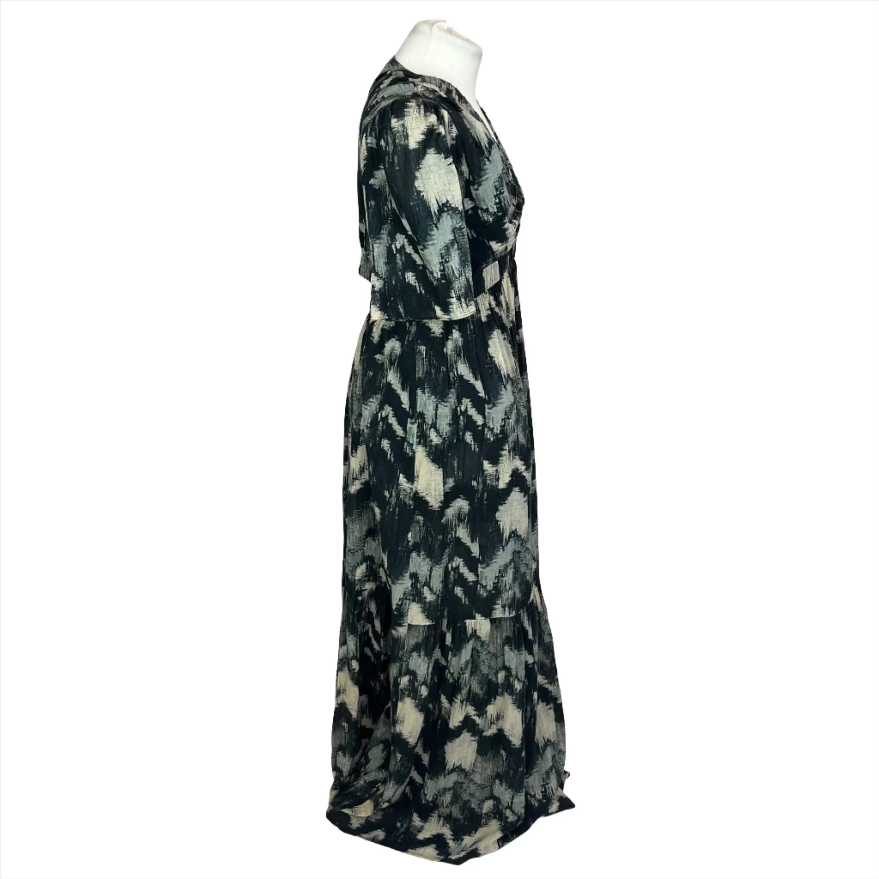 Ba&Sh Black & Cream Fine Cotton Maxi Dress L