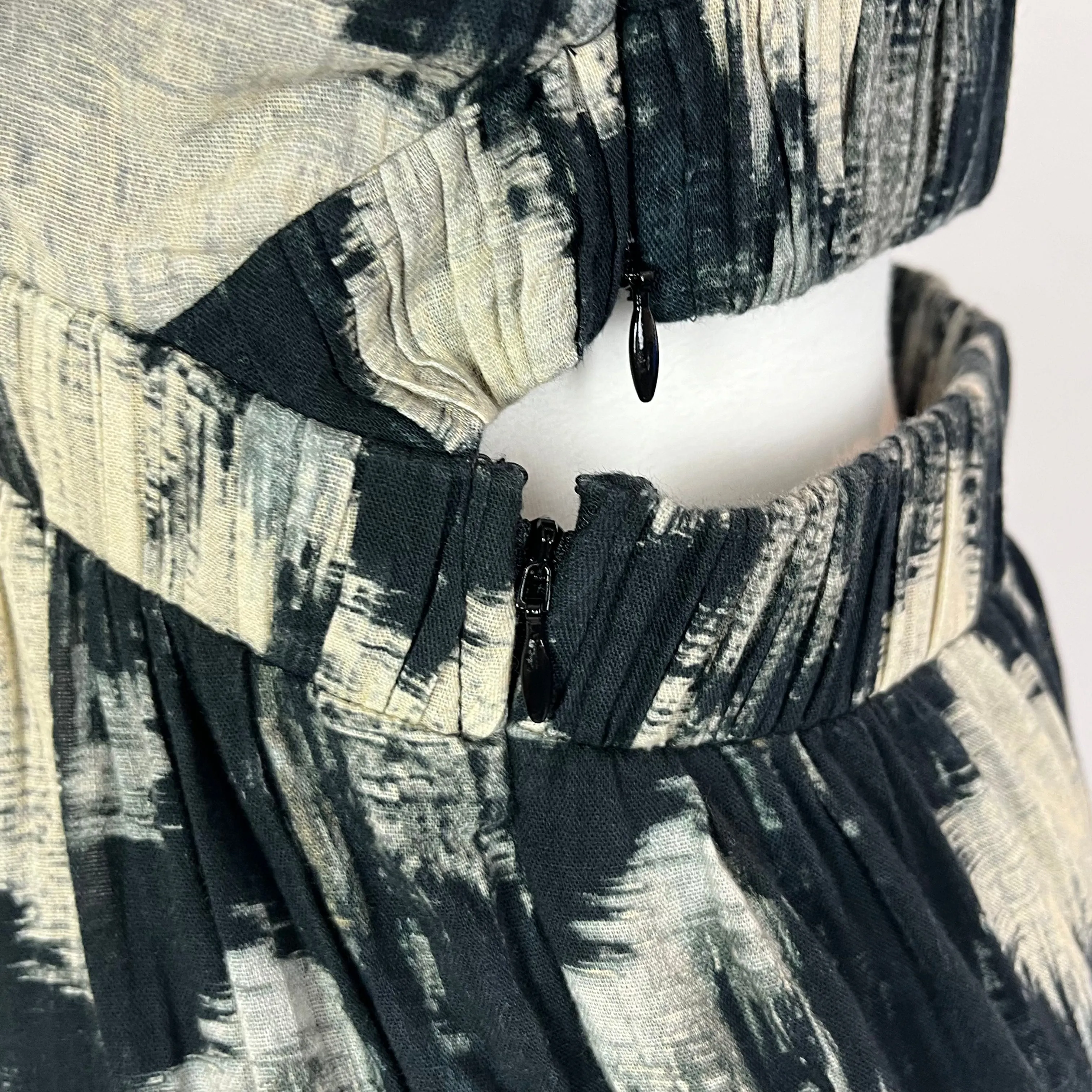 Ba&Sh Black & Cream Fine Cotton Maxi Dress L
