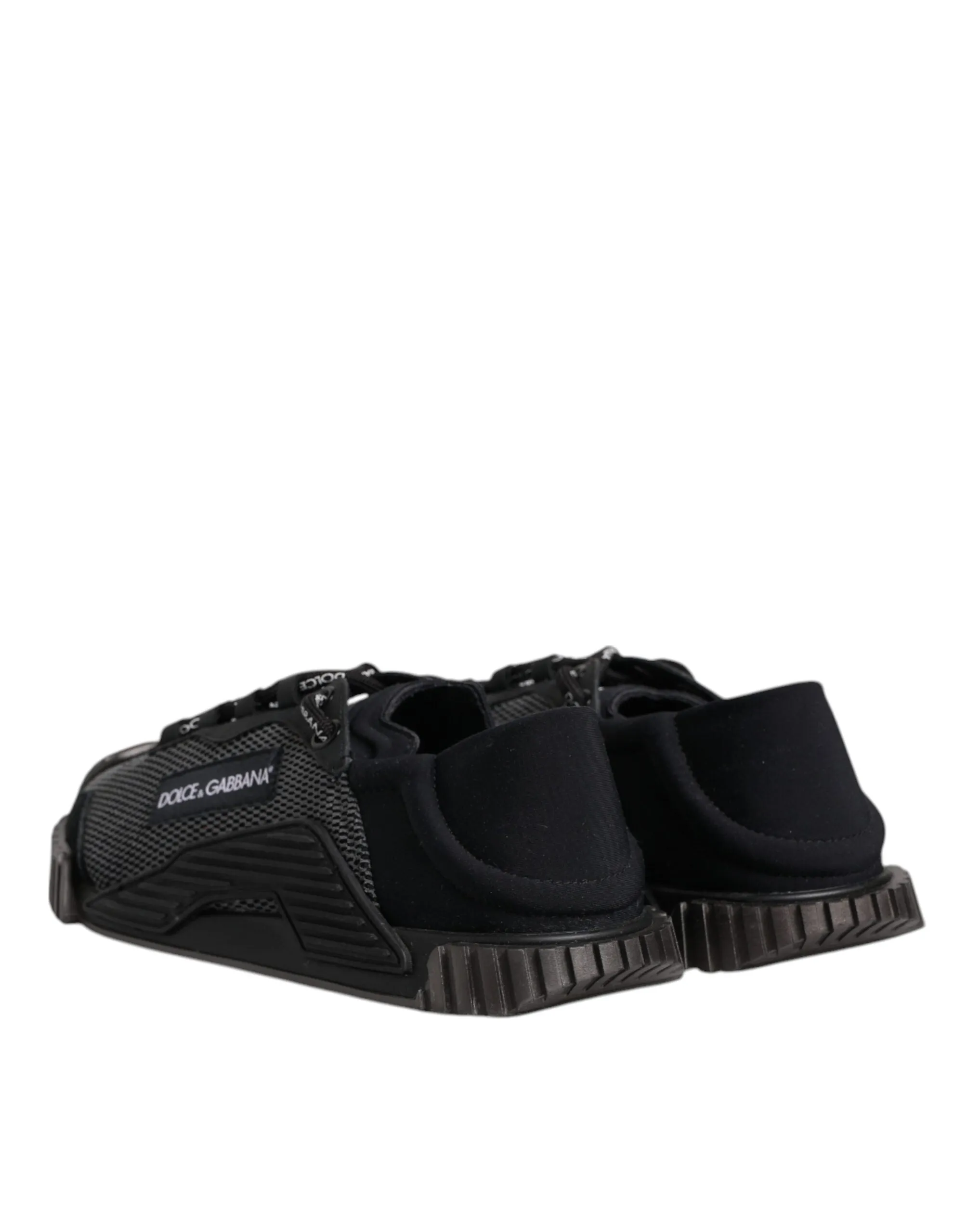 Black Silver Logo Low Top Men Sneakers Shoes