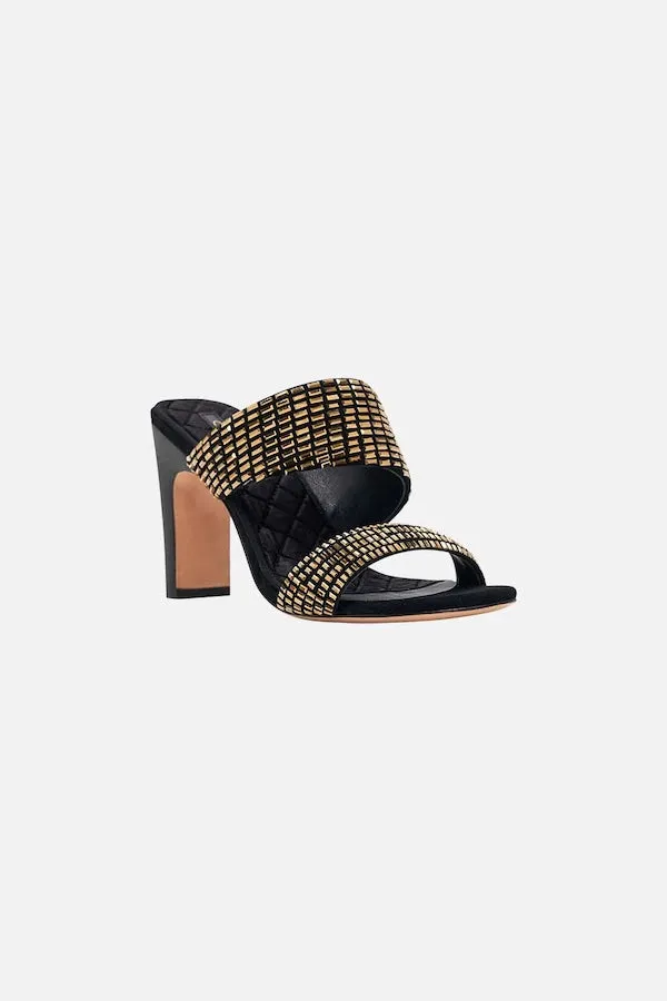 Camila Snake Block Heel Mule