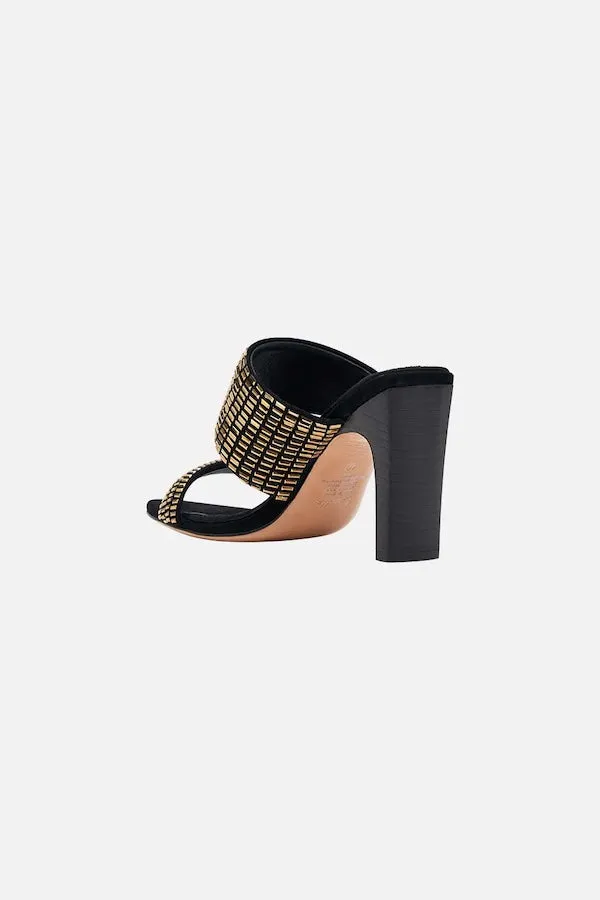 Camila Snake Block Heel Mule