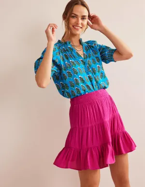 Crinkle Mini Skirt-Phlox Pink