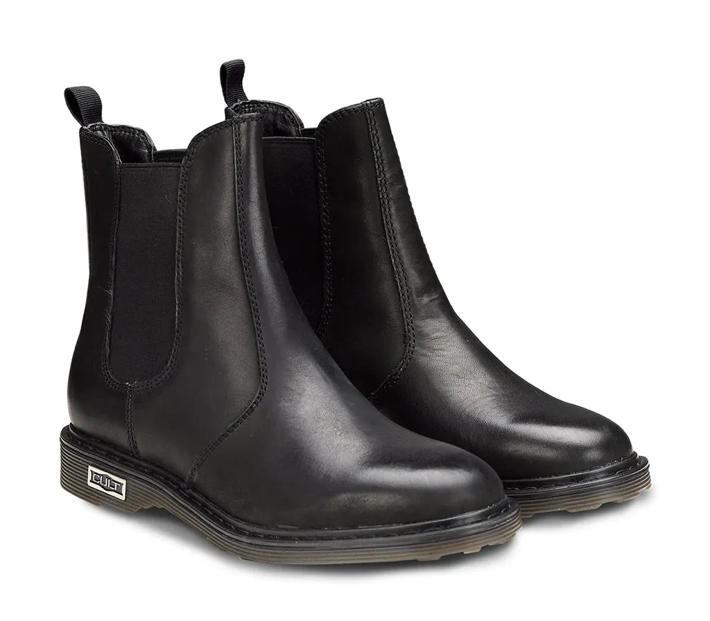 Cult Womens Sabbath 484 Leather Ankle Boot - Black