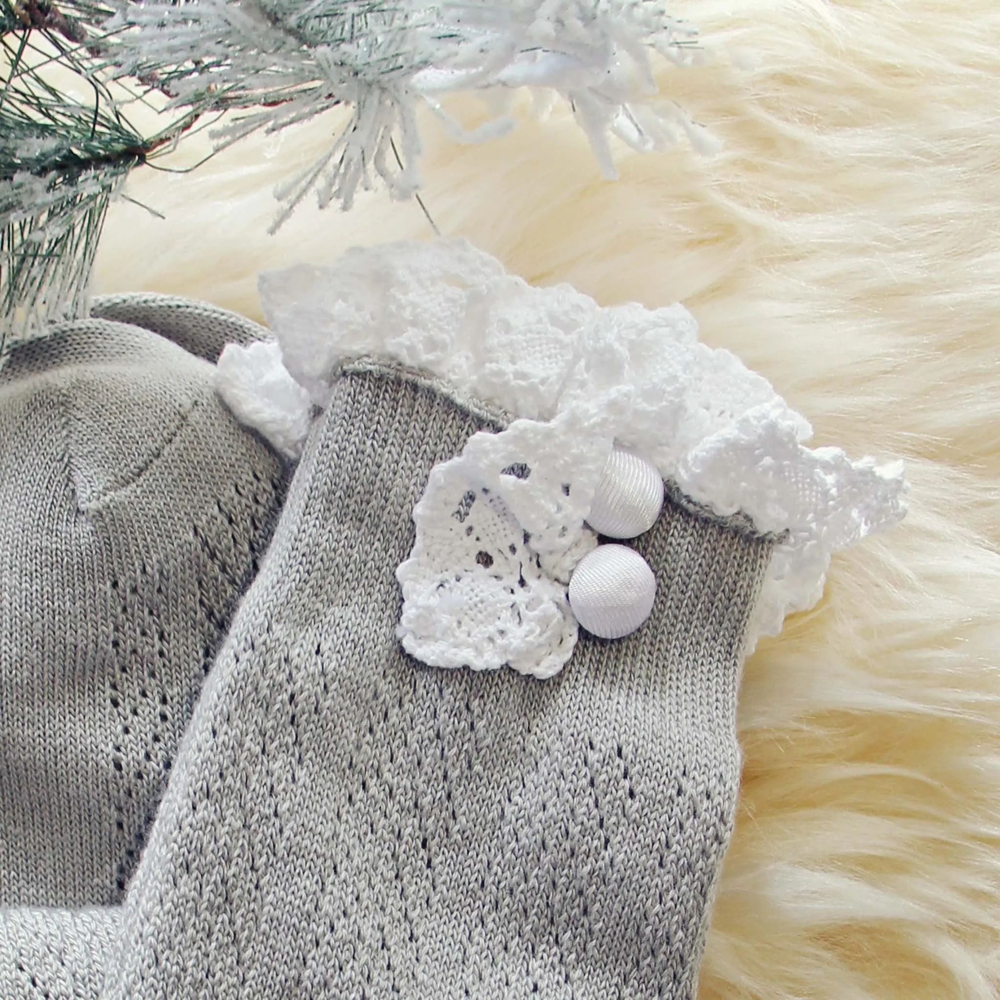 Fireside Knit Boot Socks in Smoke