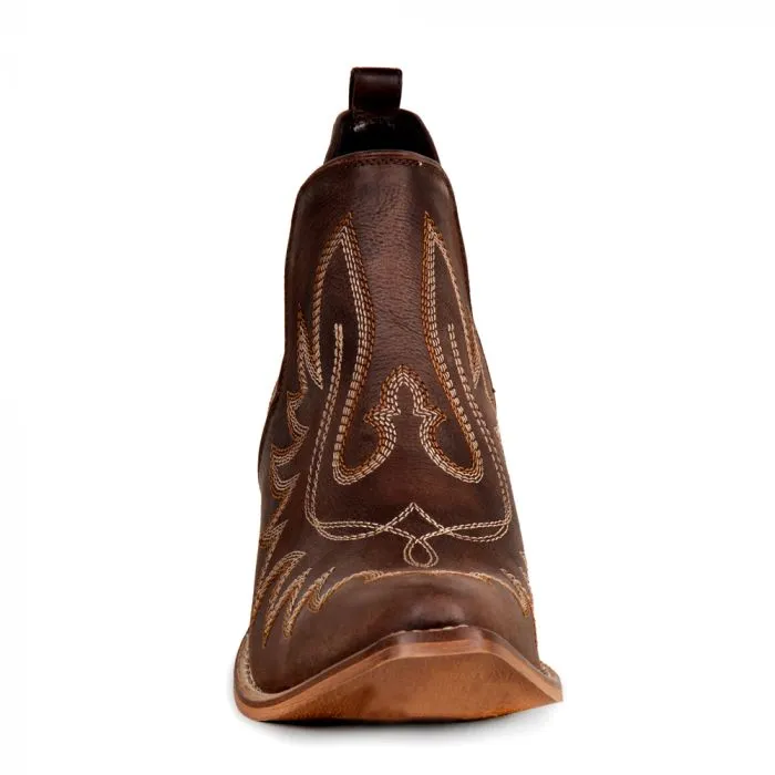 Genuine Leather Boots in Dk Brown - Western Cowgirl Boots