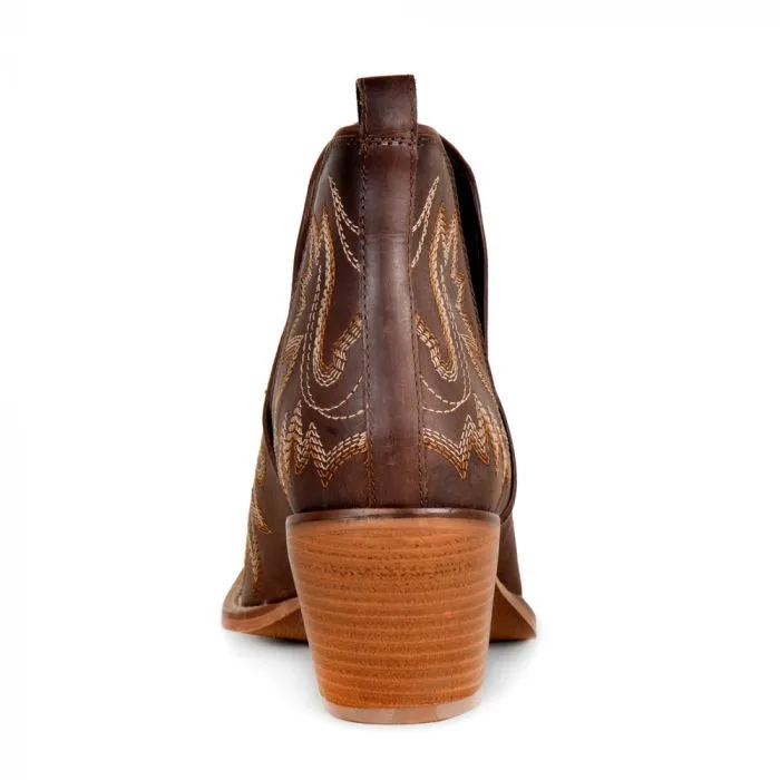 Genuine Leather Boots in Dk Brown - Western Cowgirl Boots