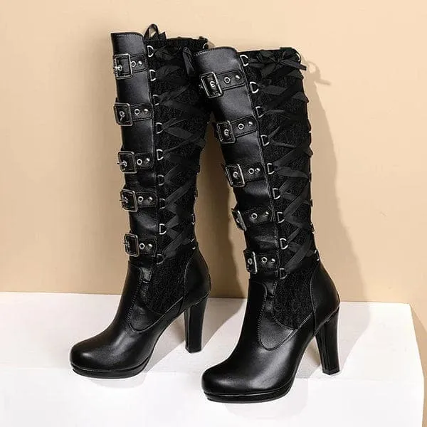 Harriet Buckle Knee High Boots