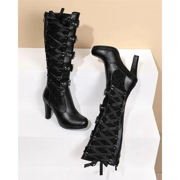 Harriet Buckle Knee High Boots