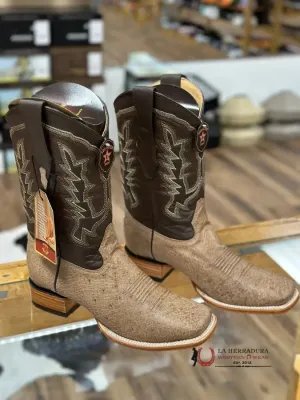 Los Altos Boots Smooth Ostrich Mocha Square Toe