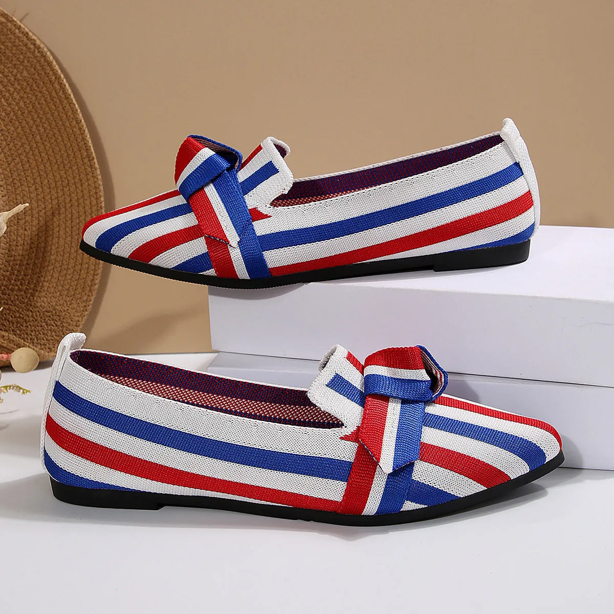 Mesh Point Toe Flat Slip-Ons (multiple color options)