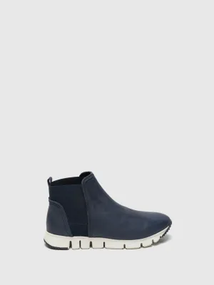 Navy Elasticated Ankle Boots