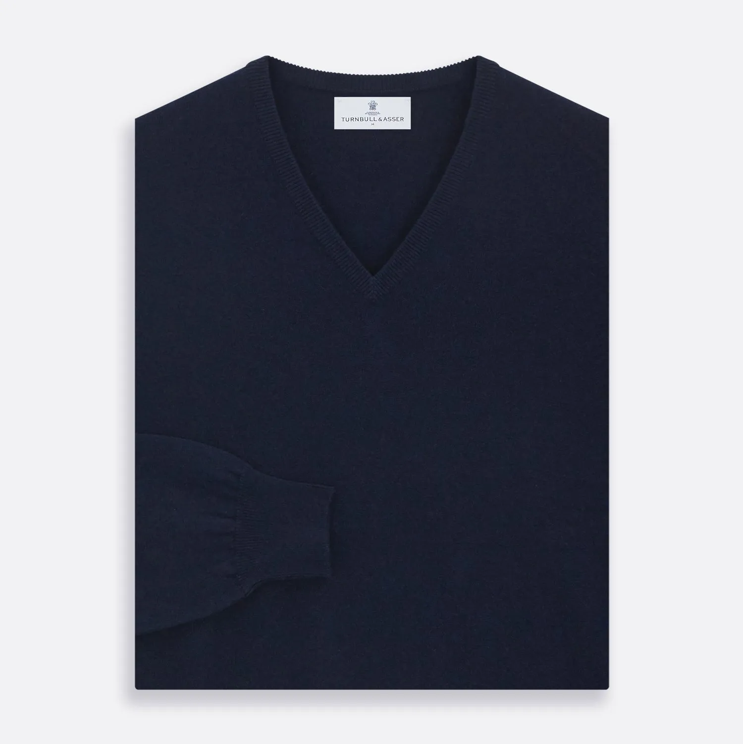 Navy V-Neck Cashmere Jumper