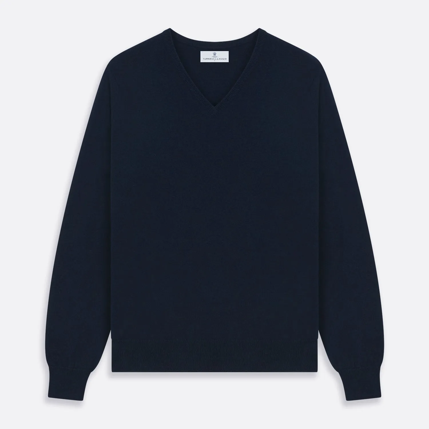 Navy V-Neck Cashmere Jumper