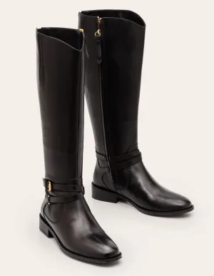 Pembroke Knee High Boots-Black