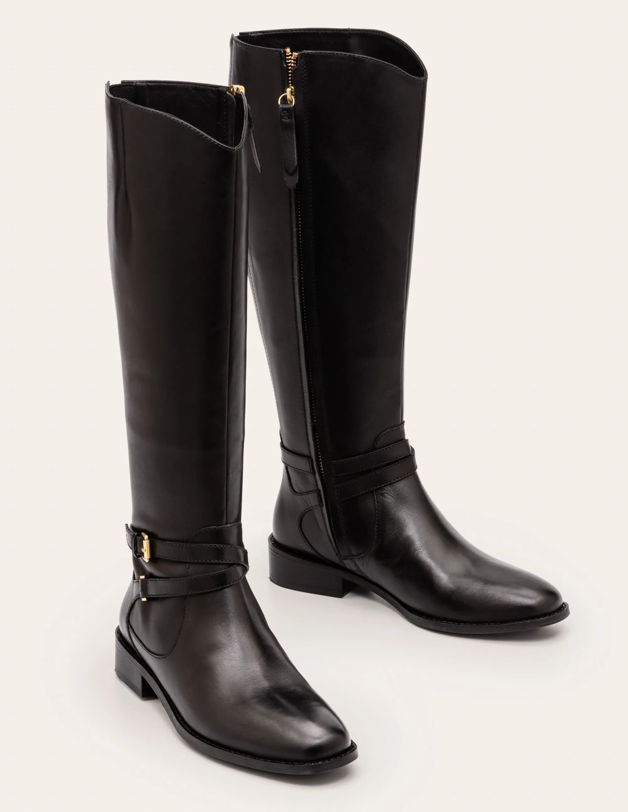 Pembroke Knee High Boots-Black