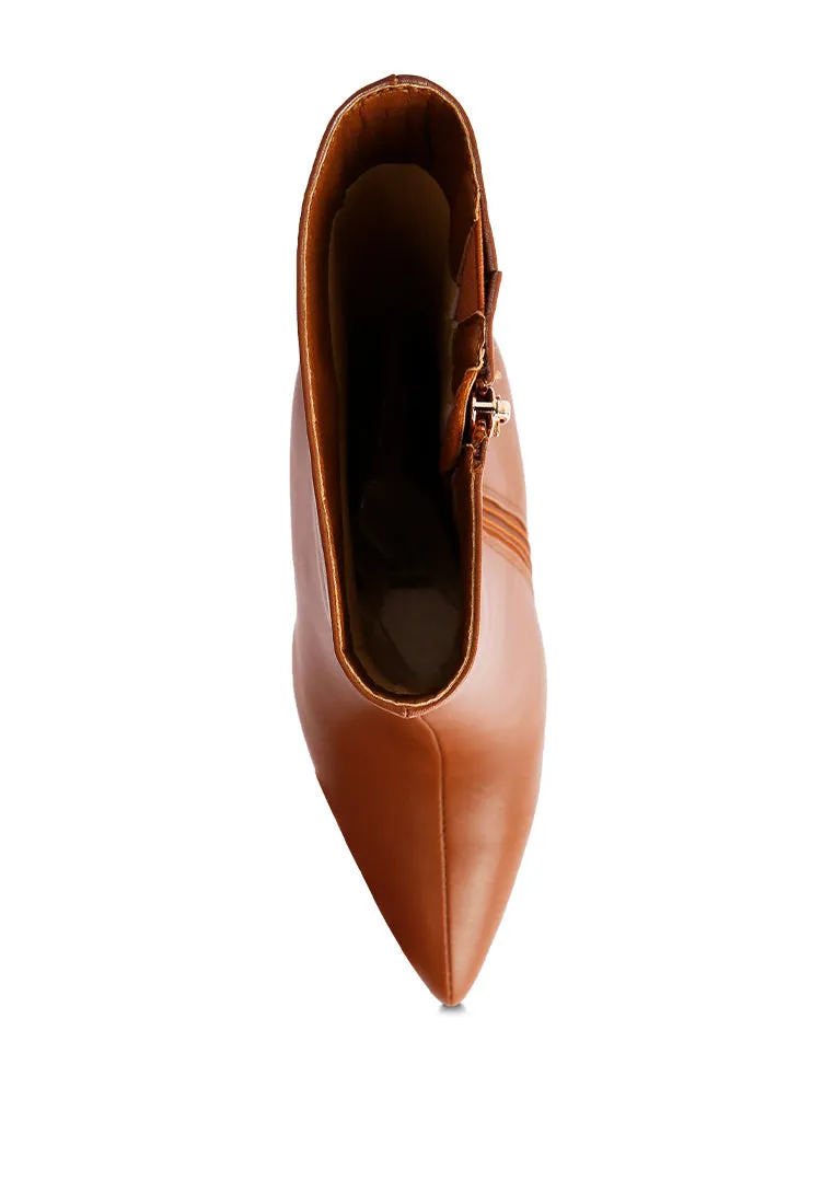 Pointed toe stiletto high ankle boots