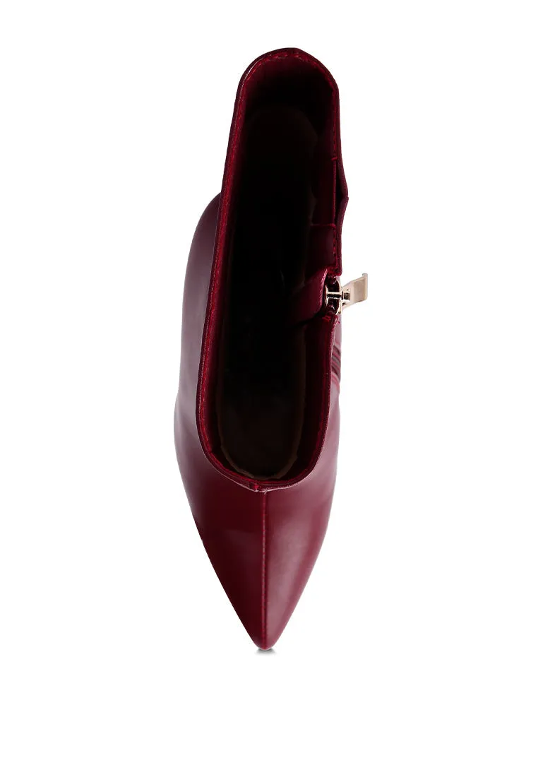 Pointed toe stiletto high ankle boots