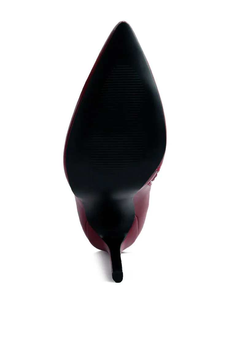 Pointed toe stiletto high ankle boots