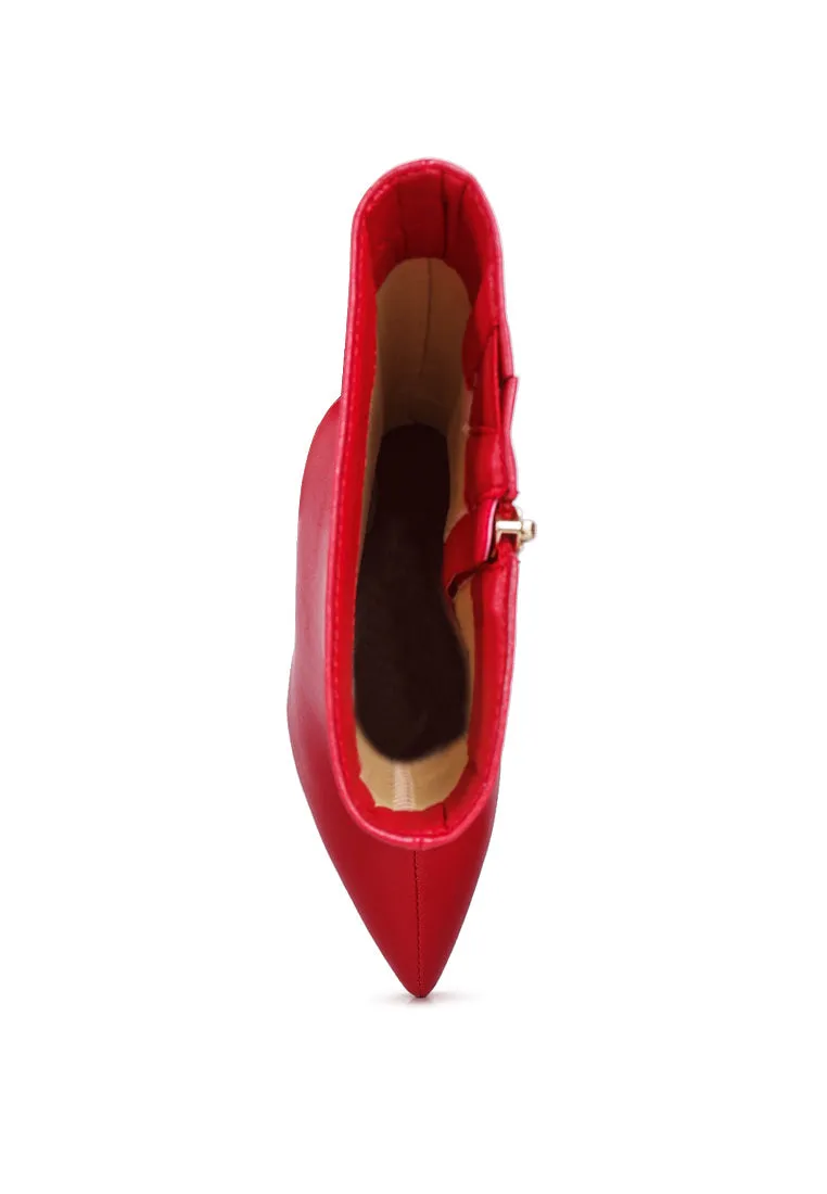 Pointed toe stiletto high ankle boots