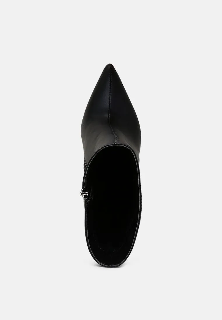 Pointed toe stiletto high ankle boots