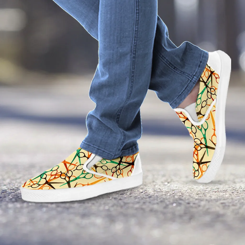 Scissors Pattern Slip Ons