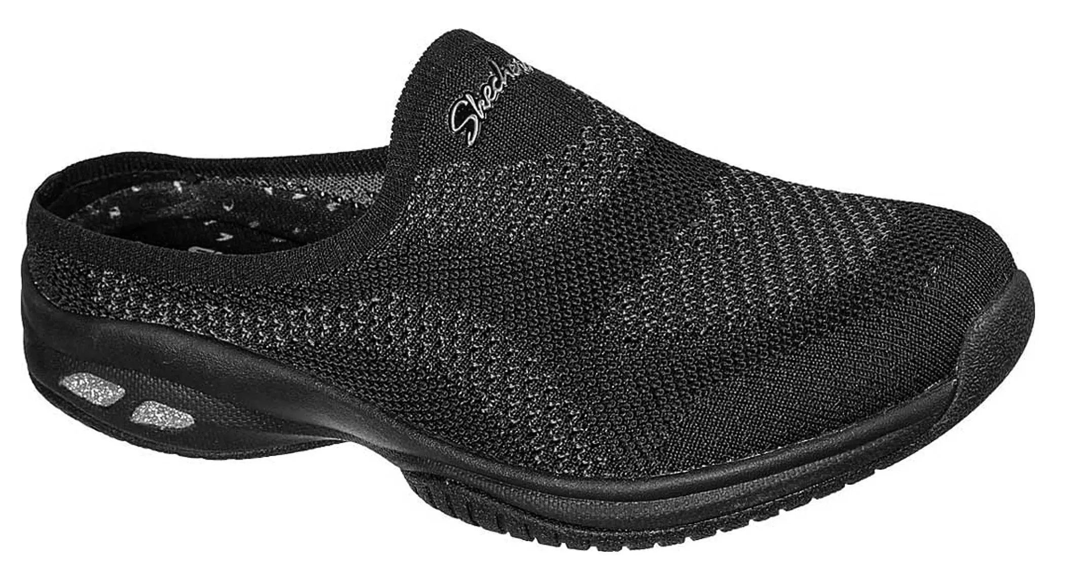 SKECHERS Breathe-Easy Simple Pleasure Stretch Collar Scooped Knit Bungee Slip On