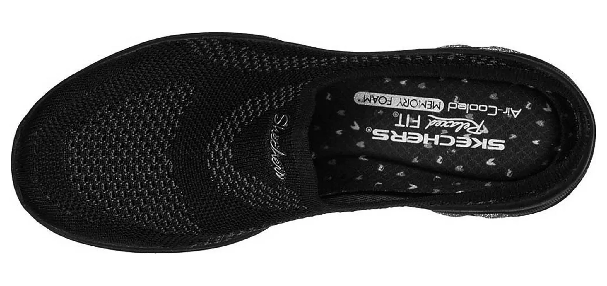SKECHERS Breathe-Easy Simple Pleasure Stretch Collar Scooped Knit Bungee Slip On