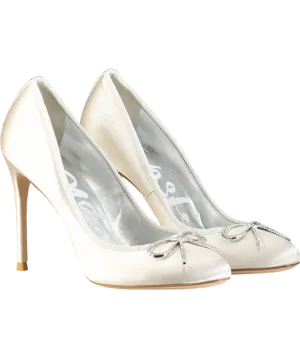 Sophia Webster White "Wifey for Lifey" Pirouette Bridal Heels UK 7 EU 40 