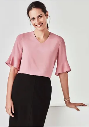 WOMENS ARIA FLUTED SLEEVE BLOUSE   RB966LS