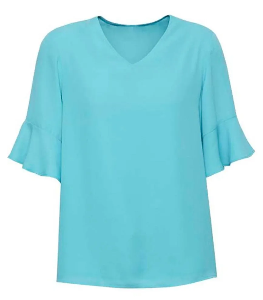 WOMENS ARIA FLUTED SLEEVE BLOUSE   RB966LS